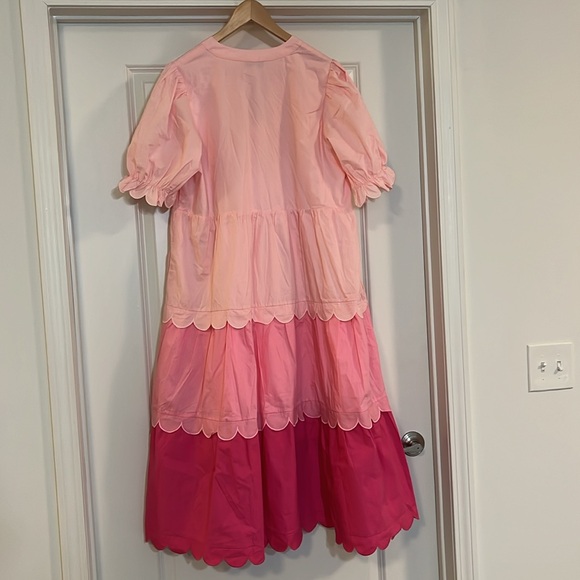NWT English Factory Pink Multi Tier Scalloped Womens Dress Size 1X - Picture 6 of 10